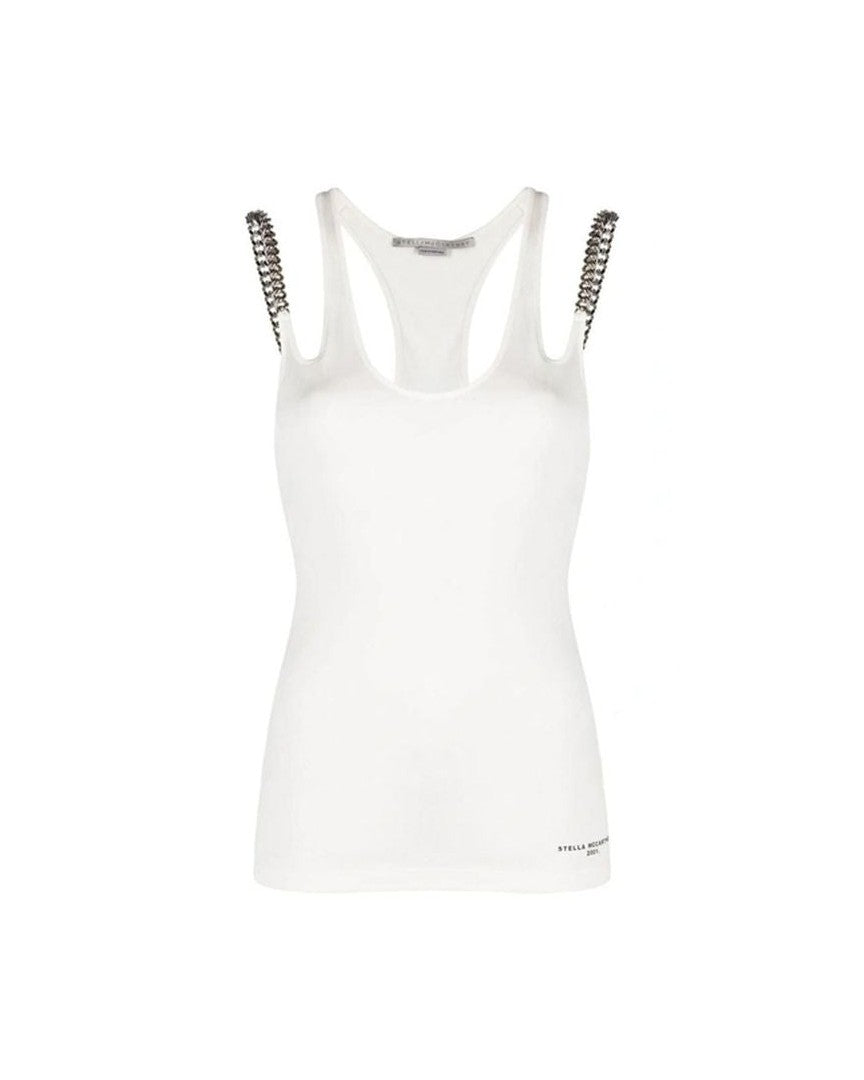 Stella Mccartney White Cotton Tank Top Tank Tops