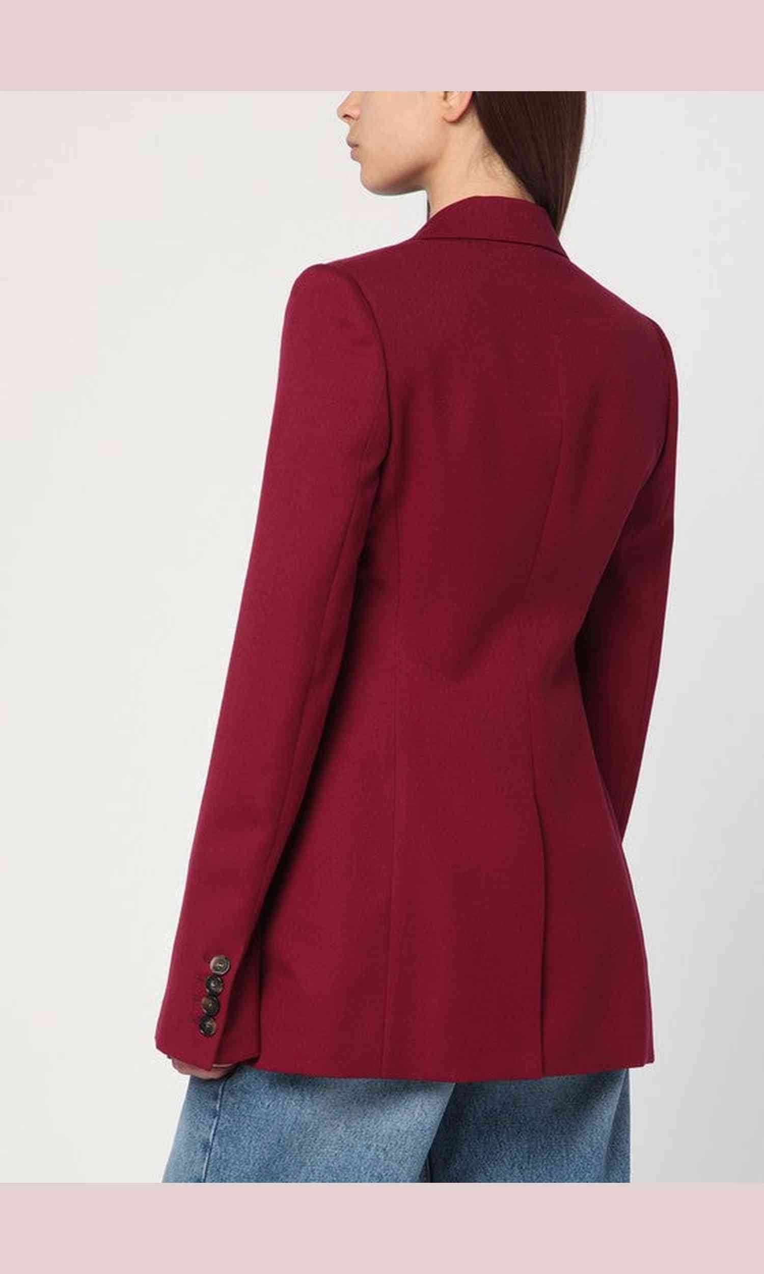 Stella Mccartney Wool Single Breasted Jacket in Jazzberry Glam Steals