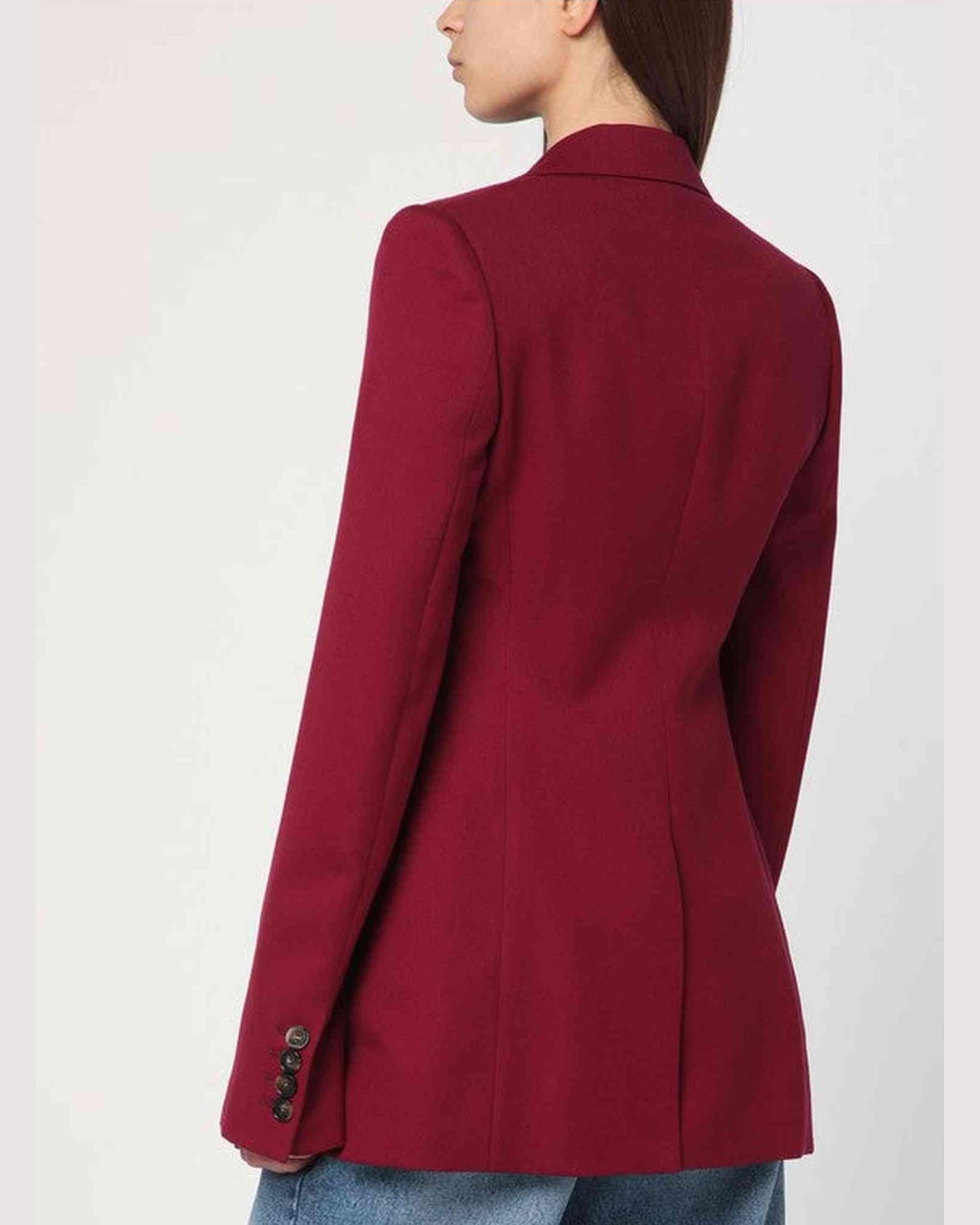 Stella Mccartney Wool Single Breasted Jacket in Jazzberry Glam Steals