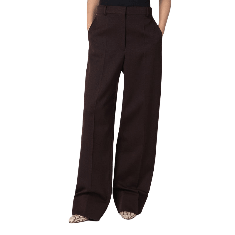 Stella Mccartney Wool Straight Leg Trouser in Plum Glam Steals
