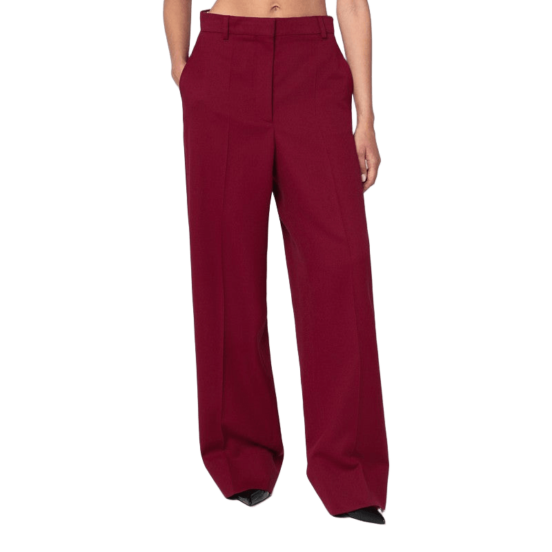 Stella Mccartney Wool Wide Jazzberry Colored Trouser Glam Steals
