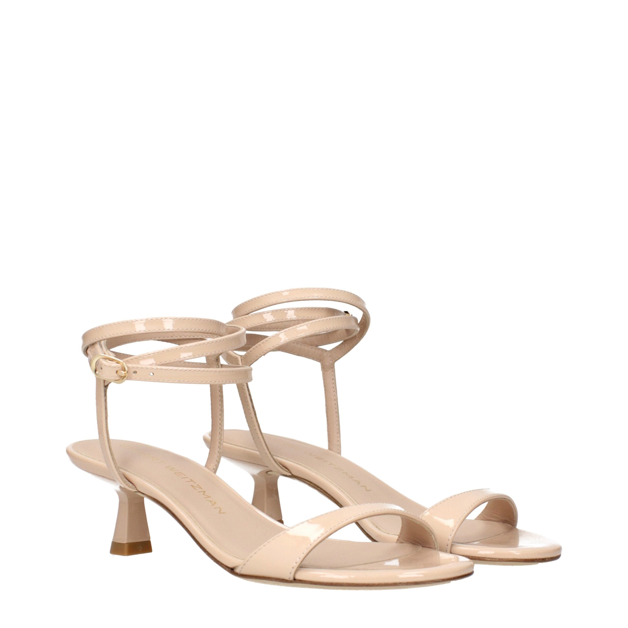 Stuart Weitzman Beige Leather Stiletto Heels Sandals Glam Steals