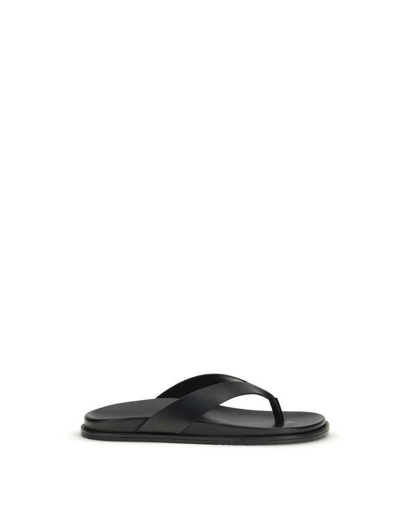 Stuart Weitzman Black Calf Leather Bos Taurus Flip Flop Sandals Glam Steals