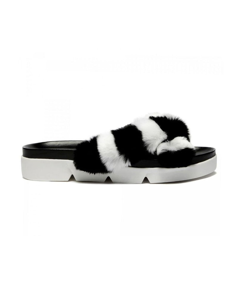 Stuart Weitzman Black Fur Slippers Glam Steals