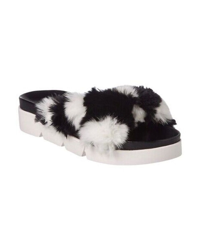Stuart Weitzman Black Fur Slippers Glam Steals