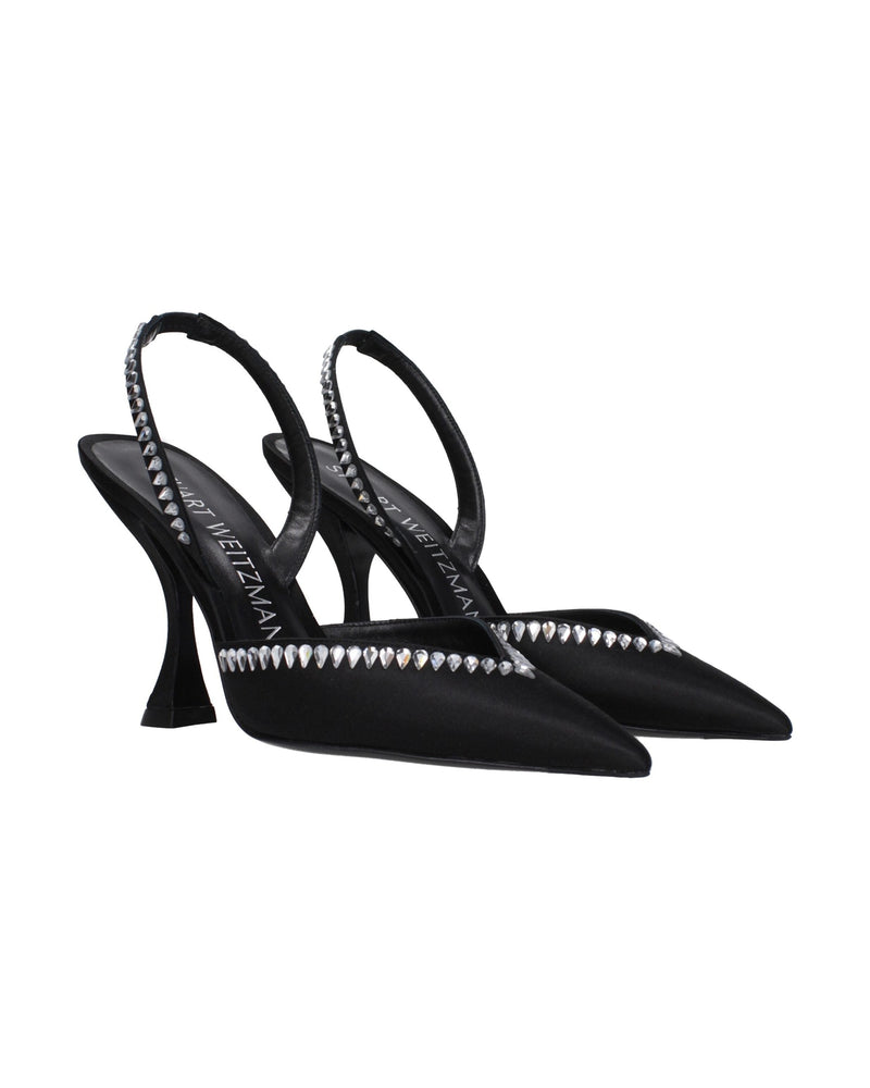 Stuart Weitzman Black Satin Stiletto Heel Glam Steals