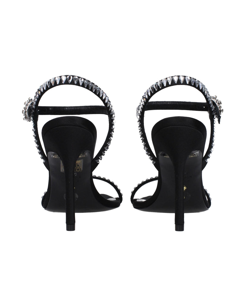 Stuart Weitzman Black Satin Stiletto Heel Glam Steals