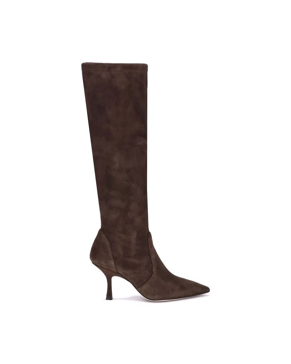 Stuart Weitzman Brown Calf Leather Bos Taurus High Heel Boots 