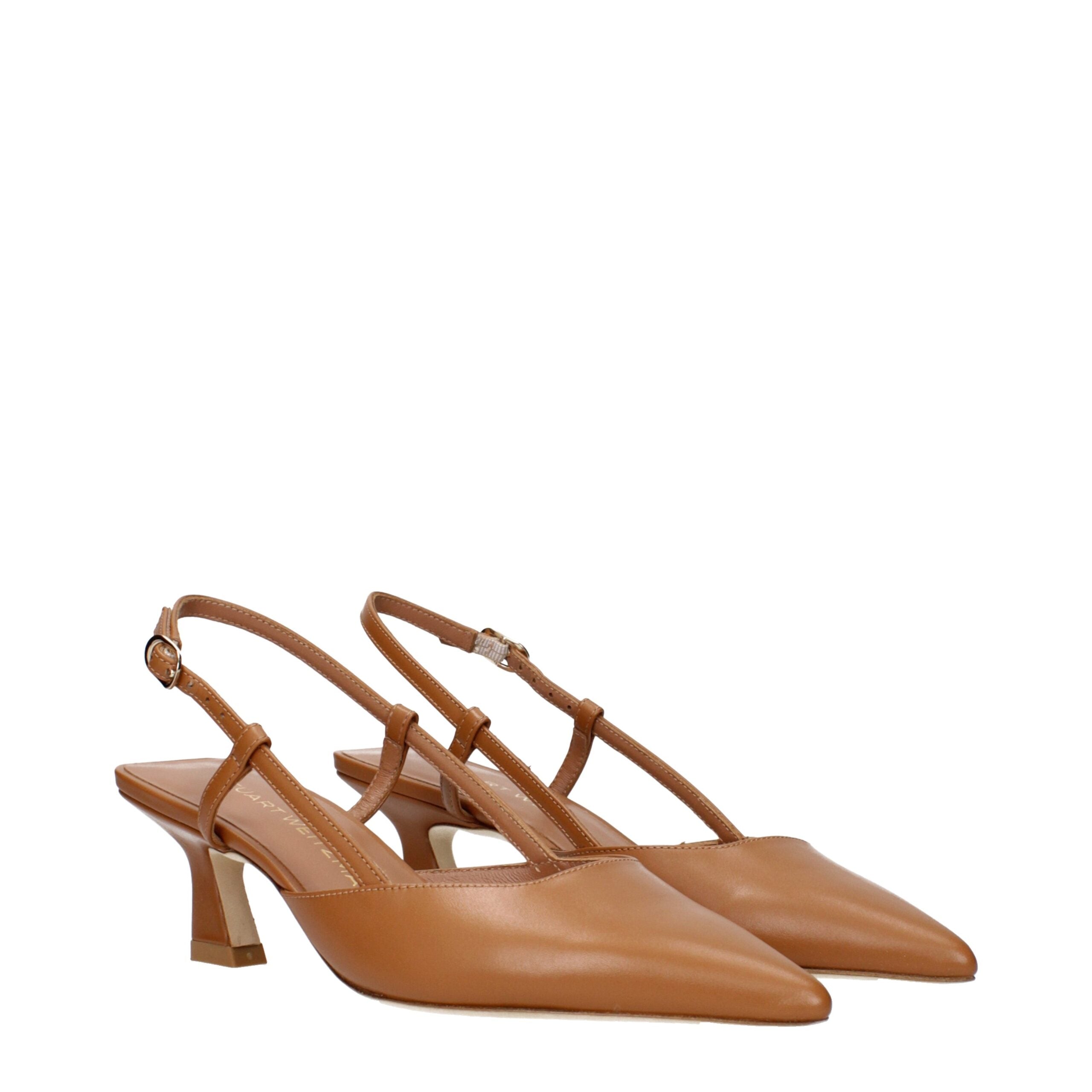 Stuart Weitzman Brown Leather Mid Heel Pumps Glam Steals