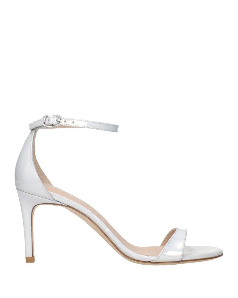 Stuart Weitzman White Leather Stiletto Heels Sandals Glam Steals