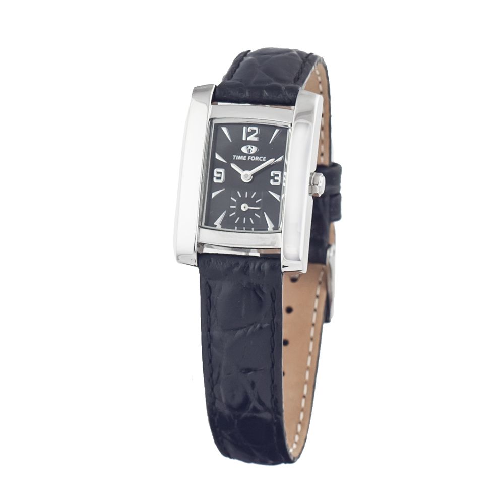 Time Force Black Leather Watch Glam Steals
