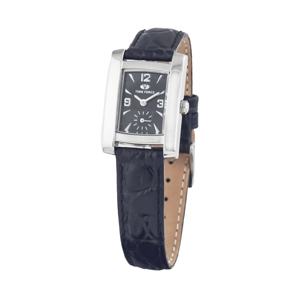 Time Force Black Leather Watch Glam Steals
