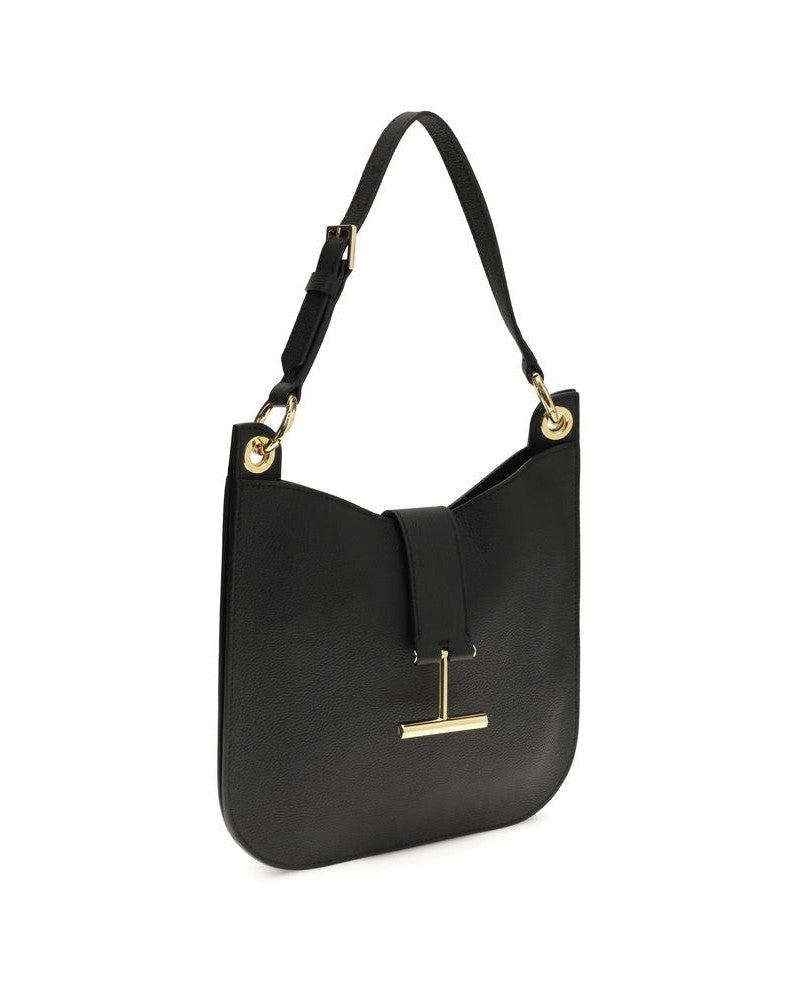 Tom Ford Black Calf Leather Bos Taurus Shoulder Bag Shoulder Bags