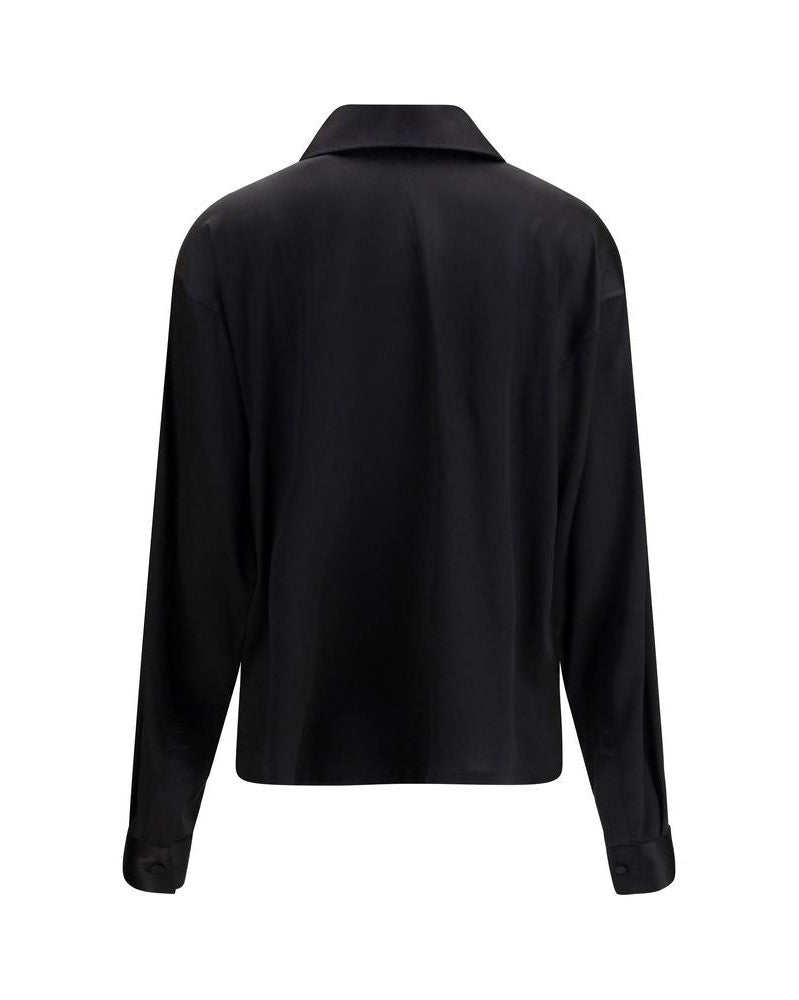 Tom Ford Black Silk Polo Shirt Polos