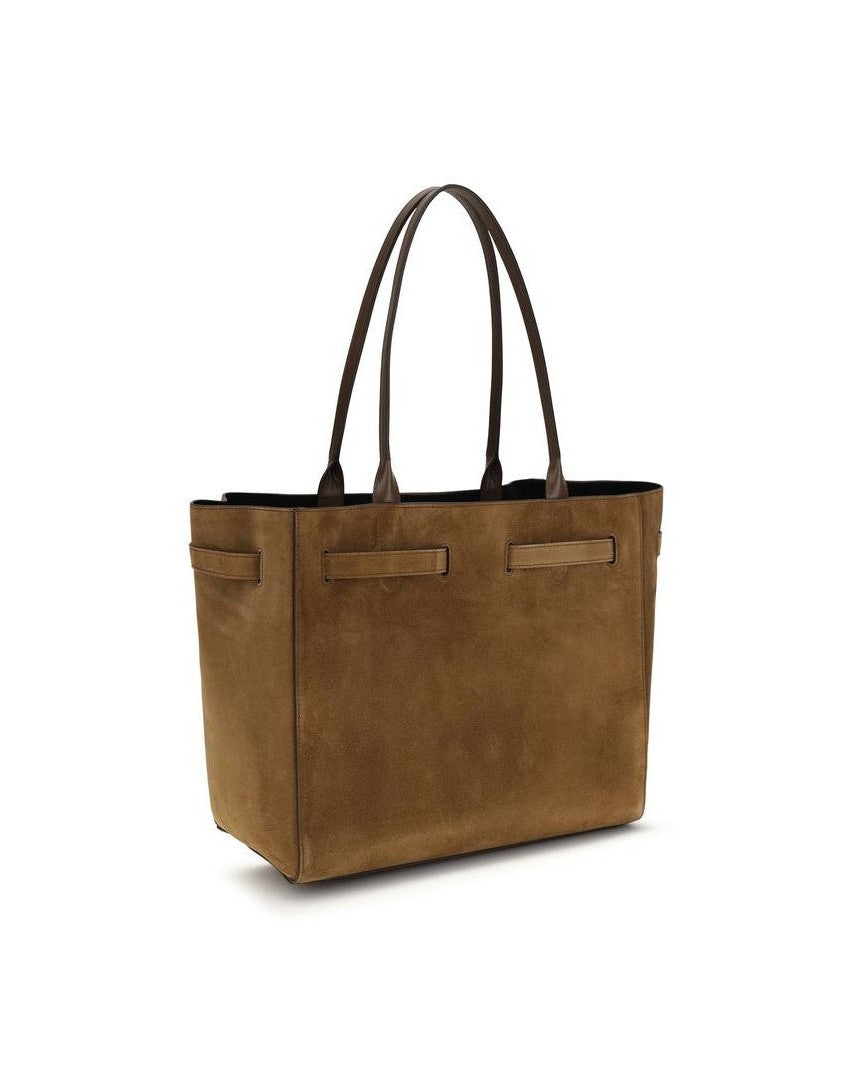 Tom Ford Brown Calf Leather Bos Taurus Shoulder Bag 
