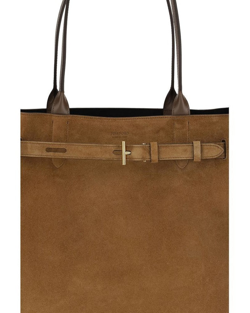 Tom Ford Brown Calf Leather Bos Taurus Shoulder Bag 