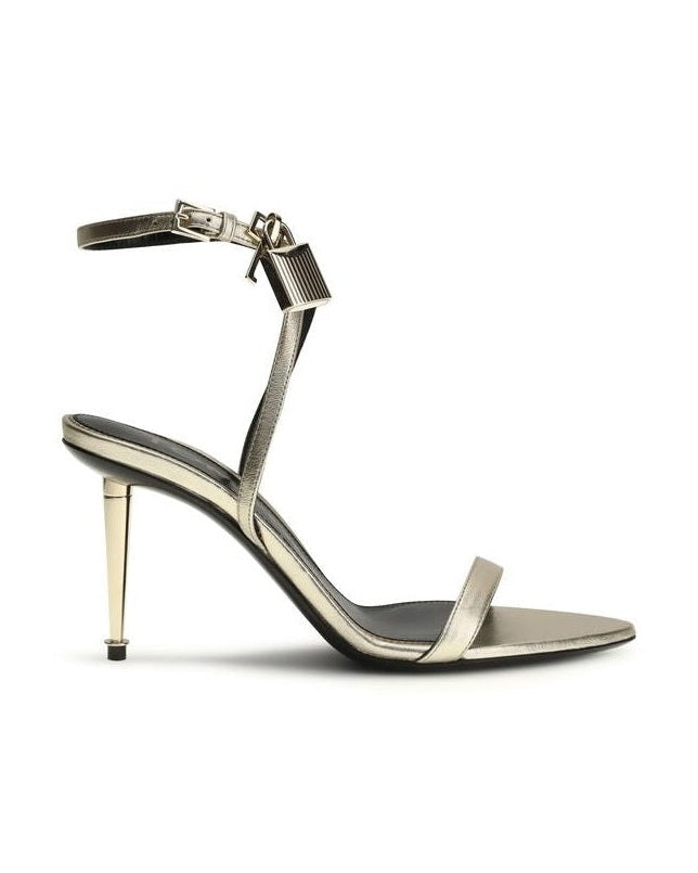 Tom Ford Gold Calf Leather Bos Taurus Stiletto Heel 
