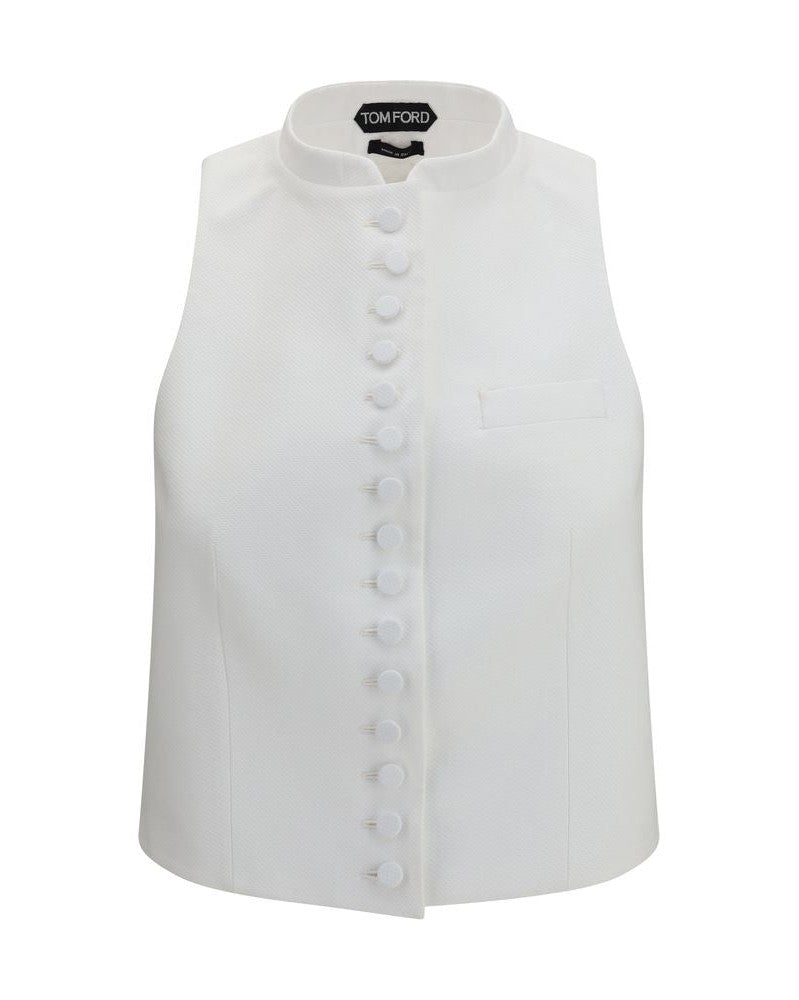 Tom Ford White Cotton Waistcoat Glam Steals