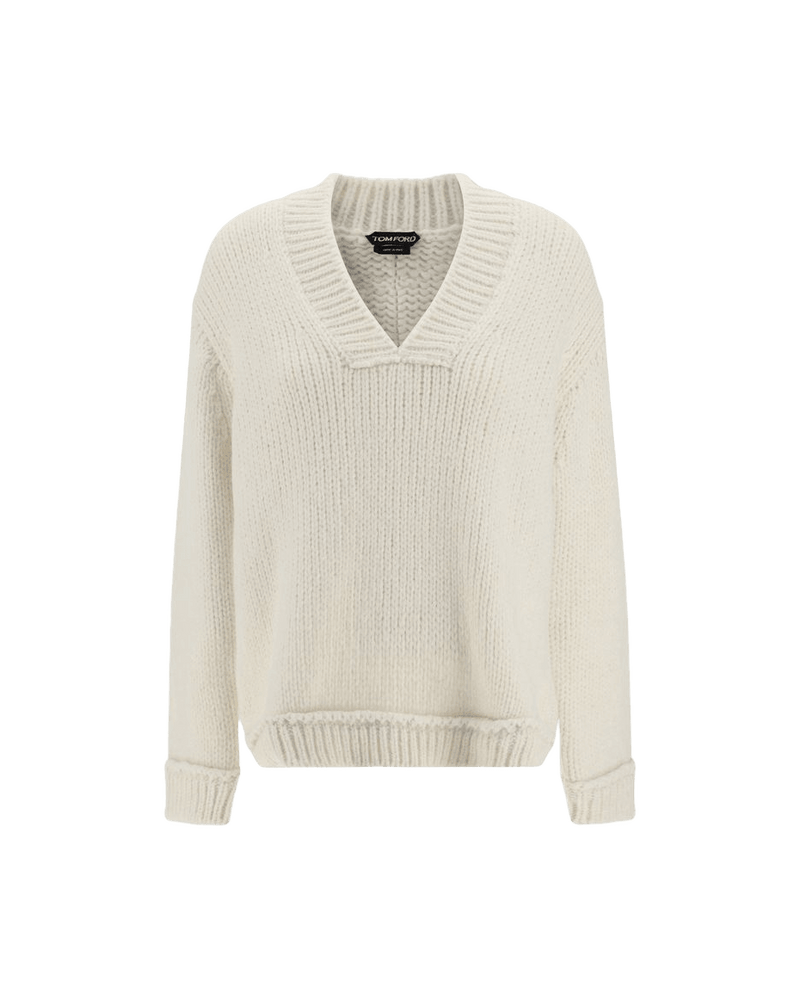 Tom Ford White Leather Alpaca Sweatshirt Glam Steals