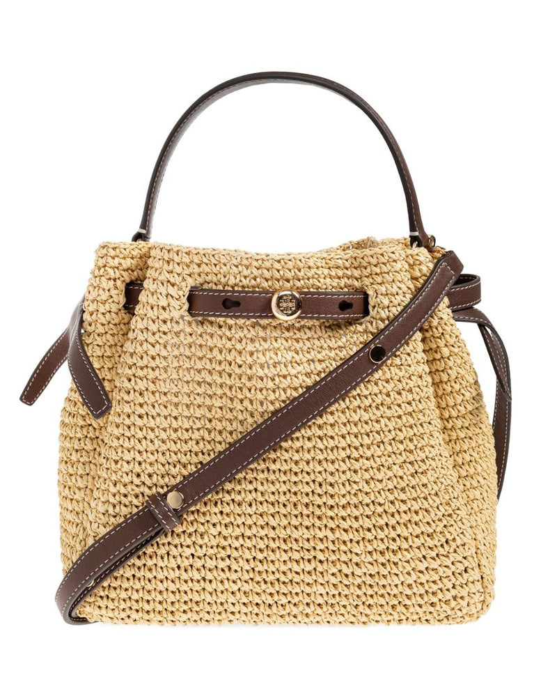 Tory Burch Romy Straw Bucket Bag Glam Steals