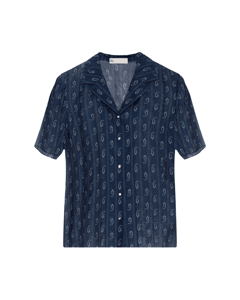 Tory Burch Blue Shirt Glam Steals