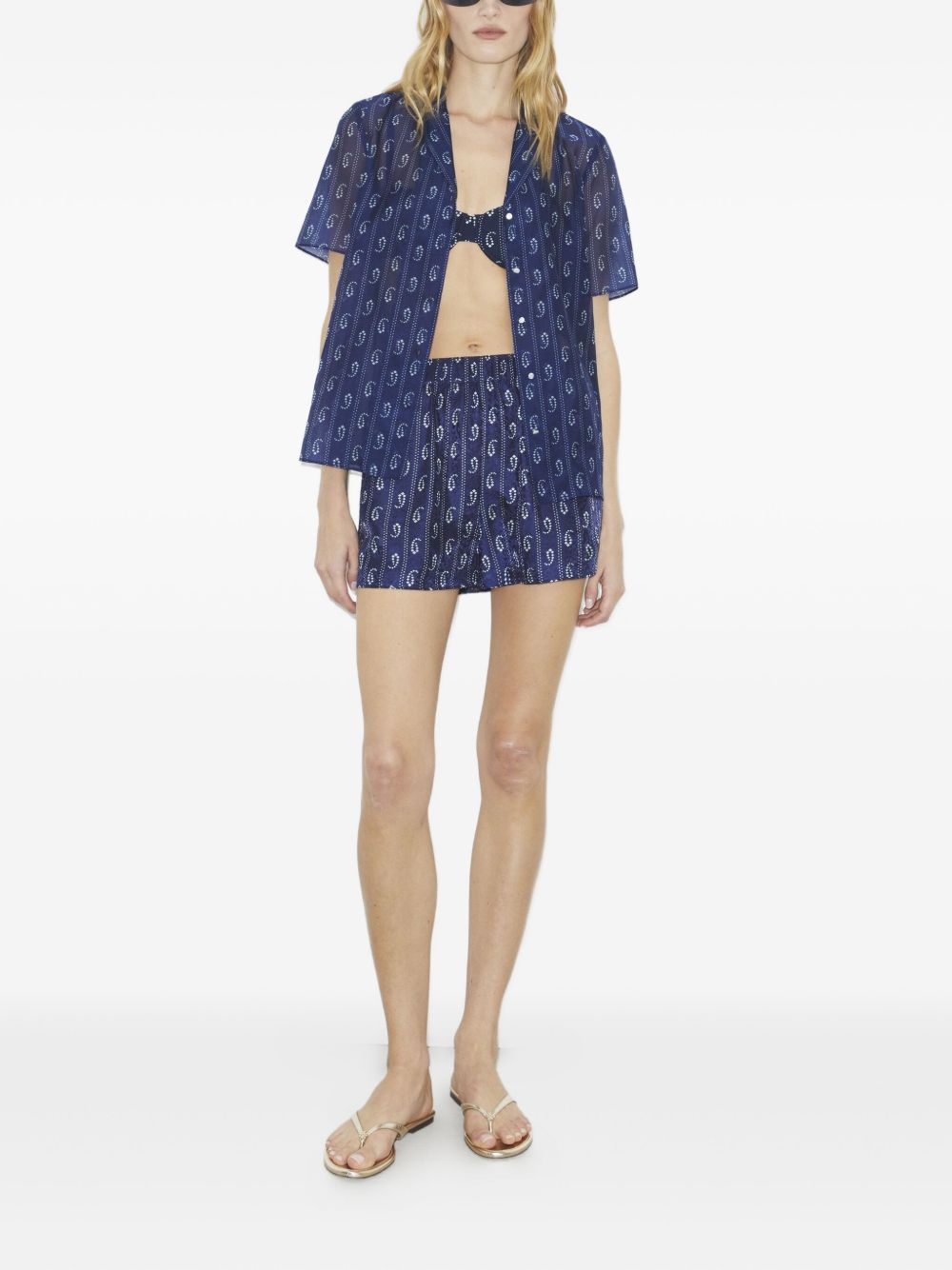Tory Burch Blue Shorts Glam Steals