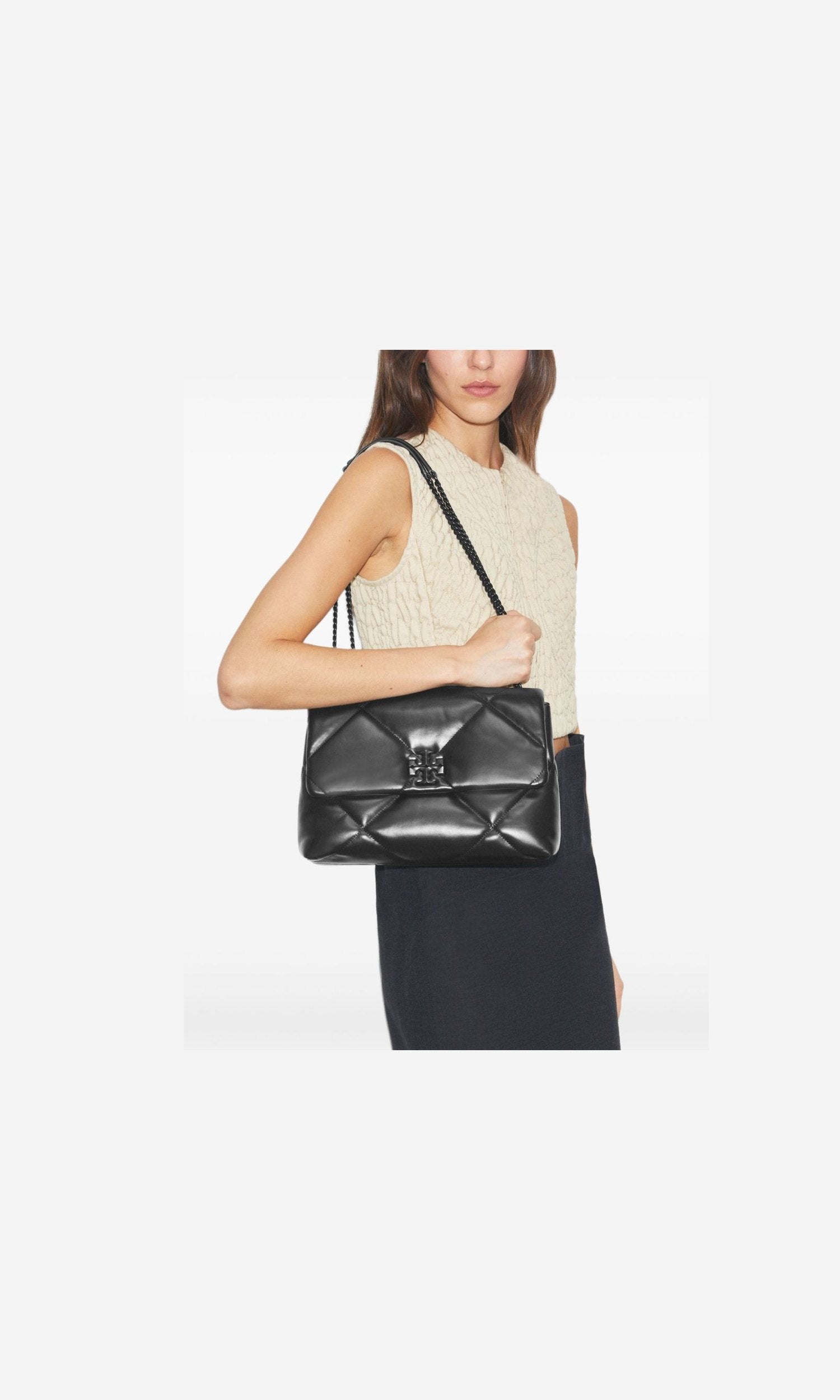 Tory Burch Kira Small Shoulder Bag with Diamond Quilting Glam Steals