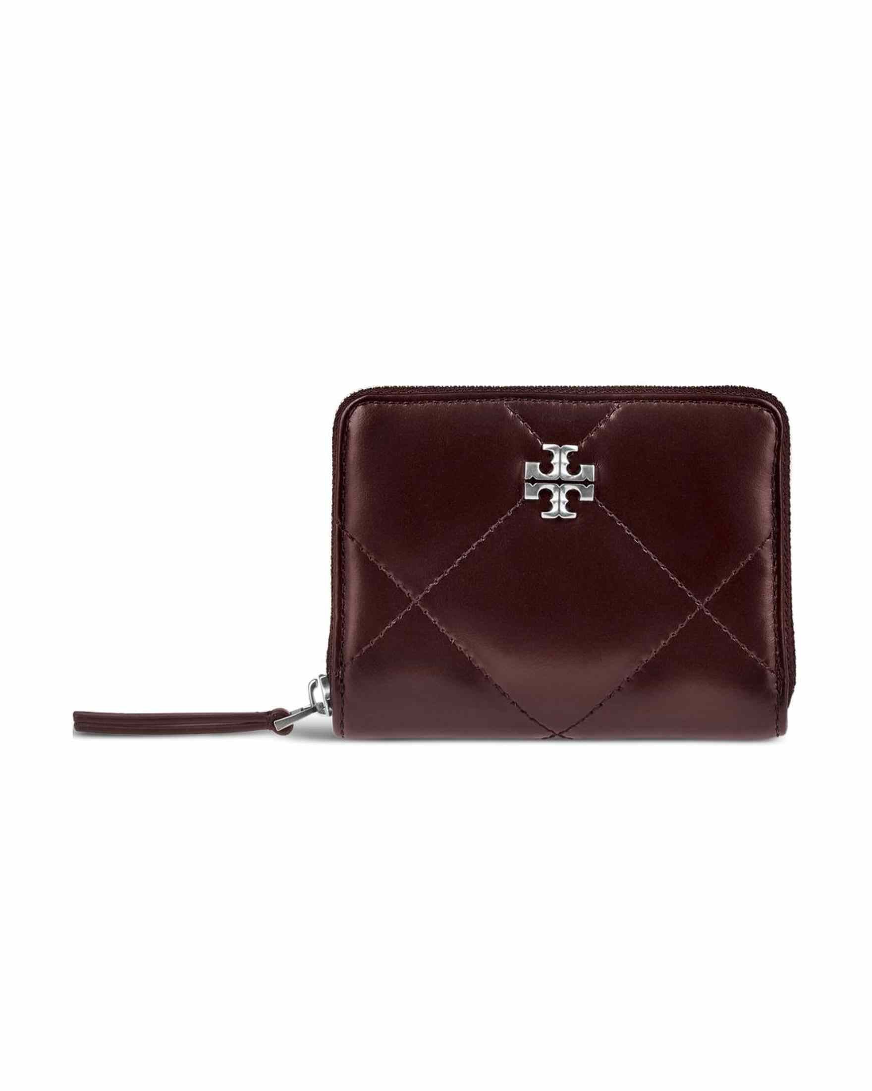 Tory Burch Kira Small Wallet with Diamond Quilting and Full Zip Closure Glam Steals