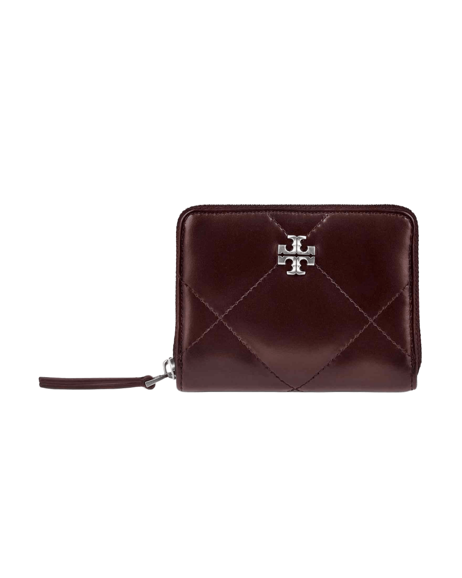 Tory Burch Kira Small Wallet with Diamond Quilting and Full Zip Closure Glam Steals