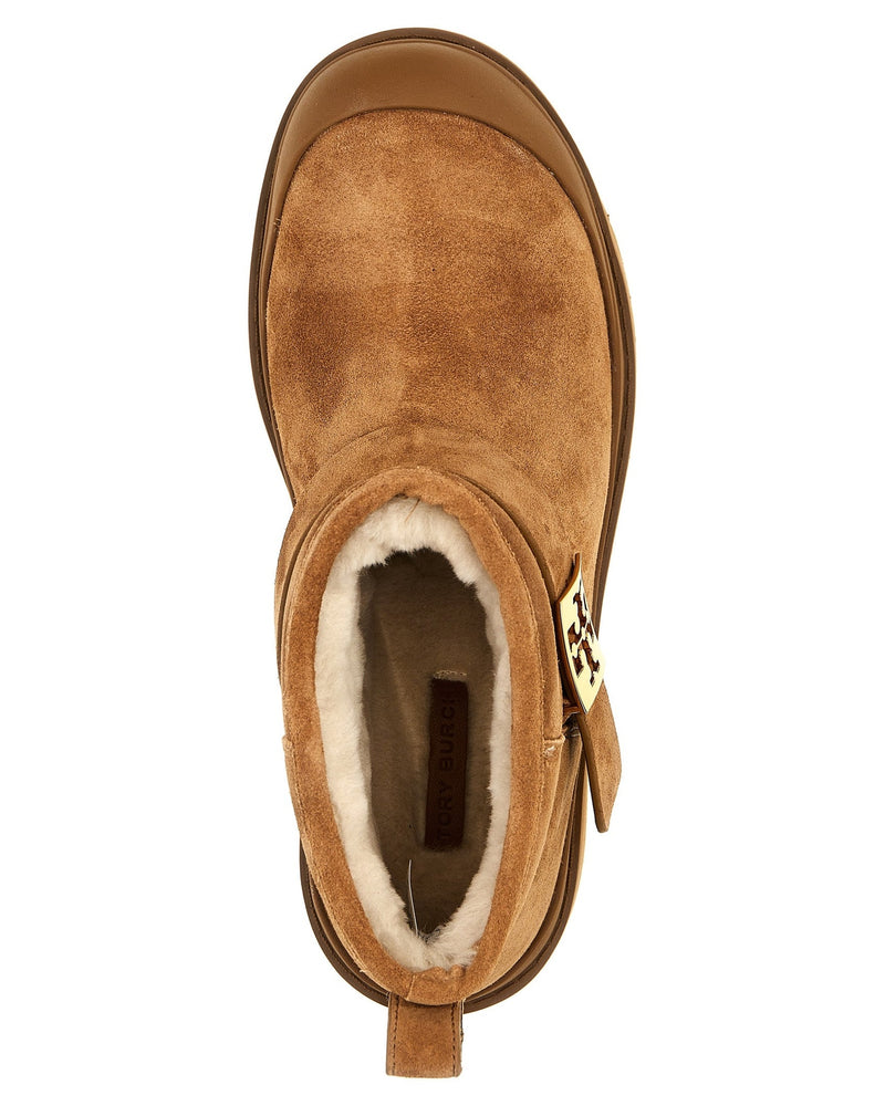 Tory Burch Shearling Mellow Platform Ankle Boots Boots