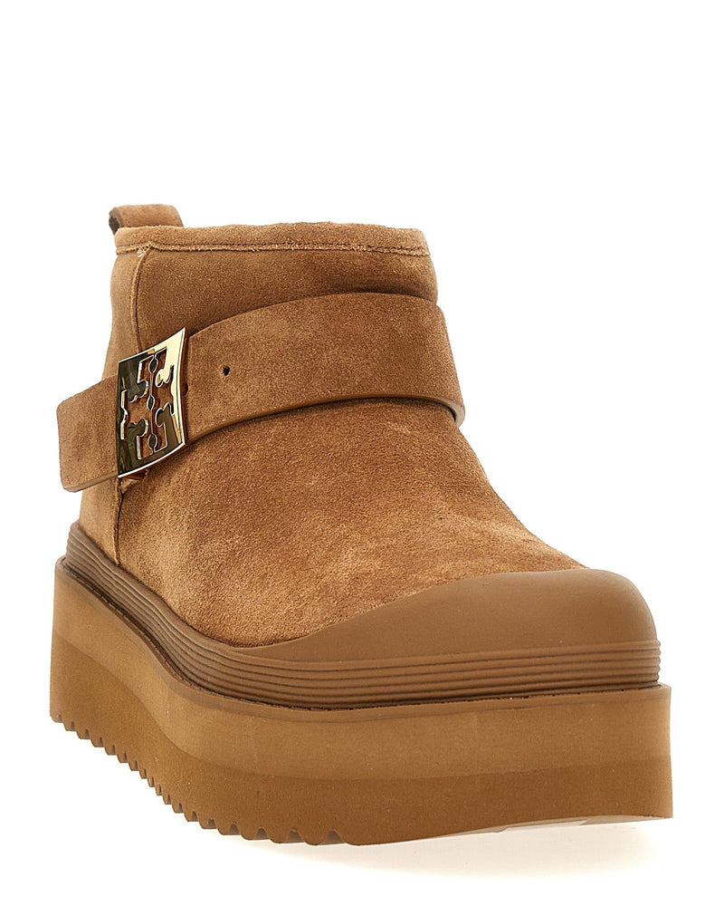 Tory Burch Shearling Mellow Platform Ankle Boots Boots