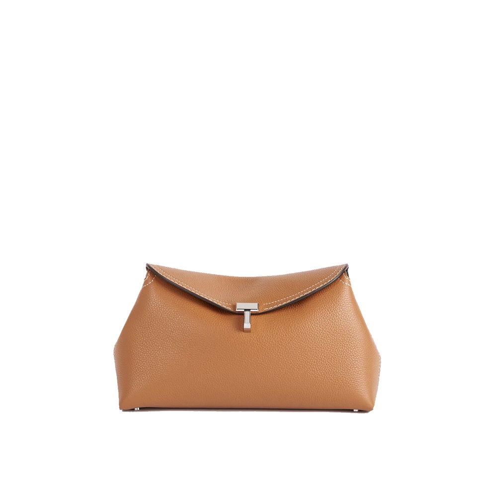 Toteme Leather T Lock Grained Clutch Bag Glam Steals
