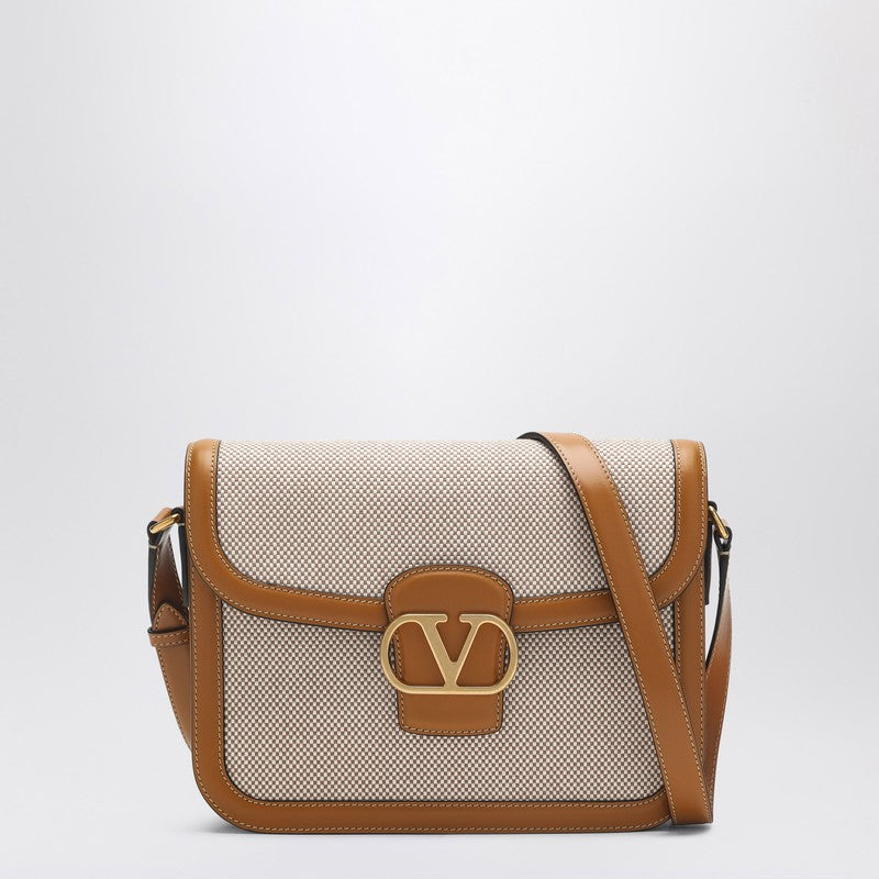 Valentino Beige Canvas Garavani 9to5 and Leather Bag Glam Steals