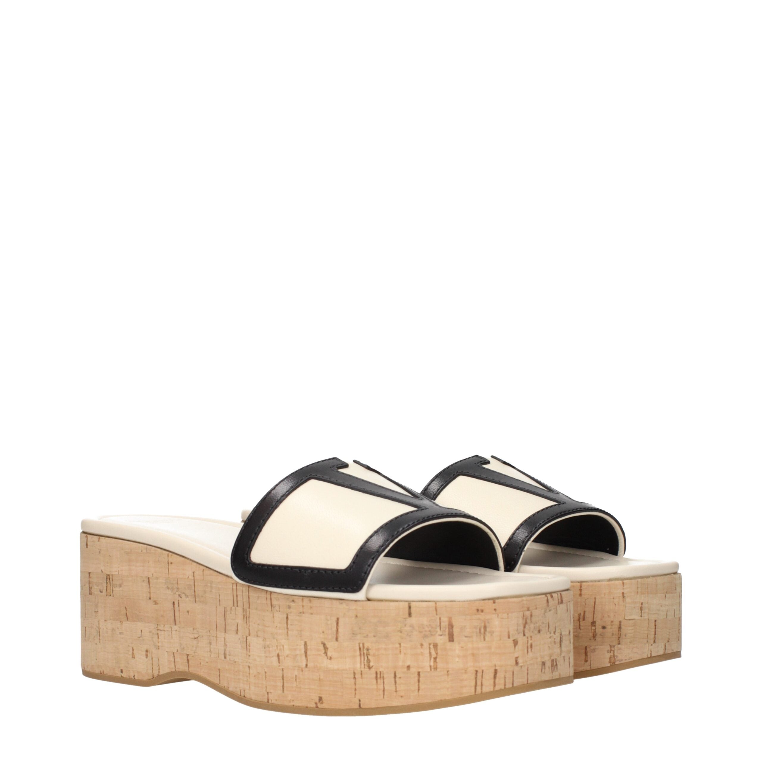 Valentino Beige Leather Garavani Wedges Sandals Glam Steals
