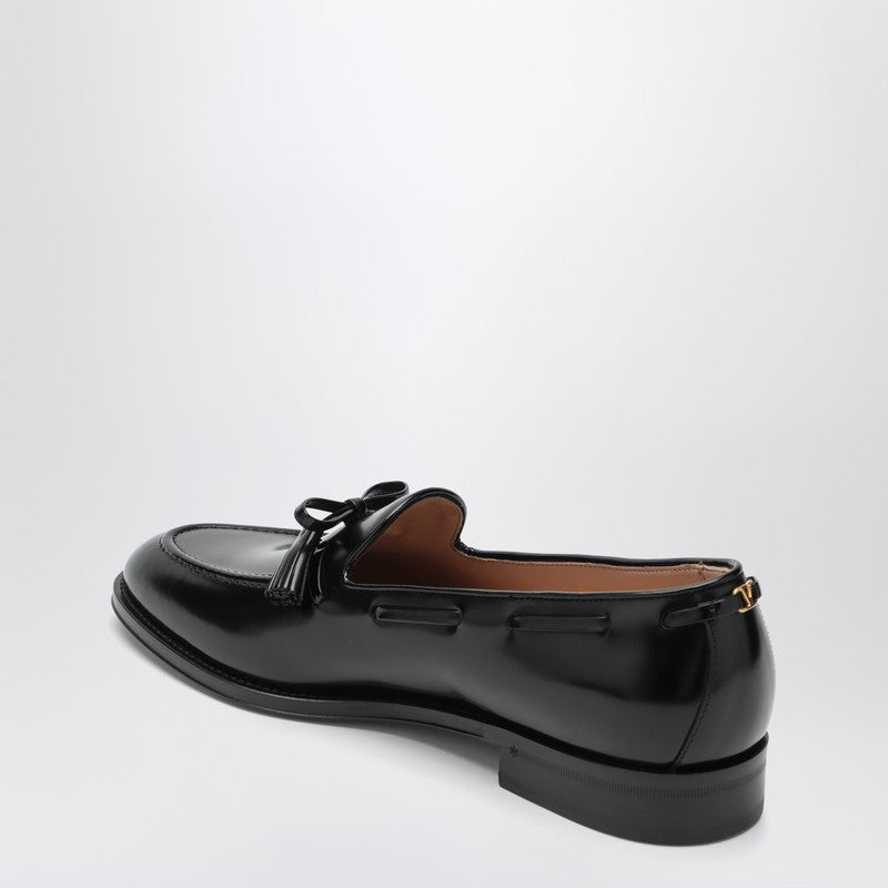 Valentino Black Garavani Bowshire Loafers in Glossy Calfskin Glam Steals