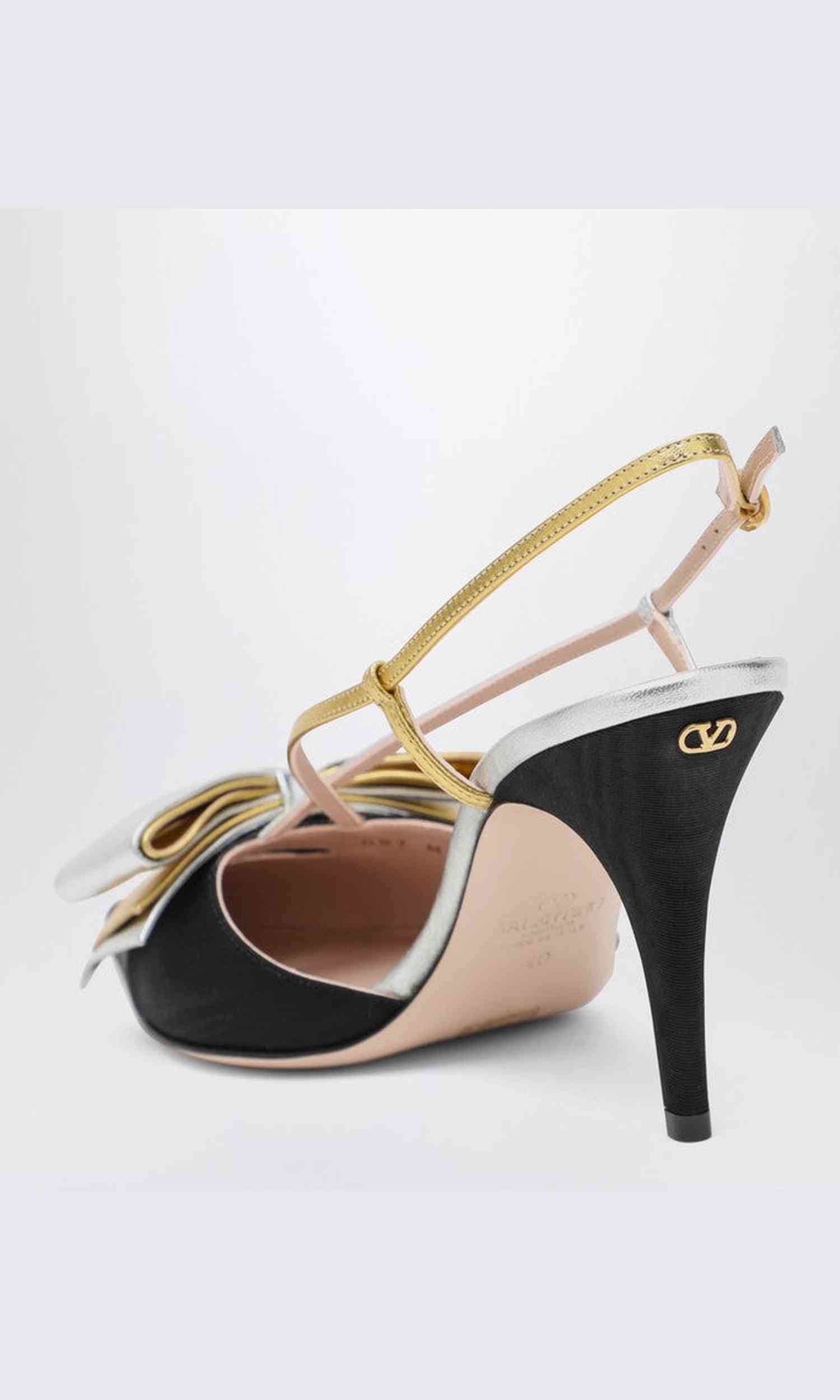 Valentino Black Garavani Slingback Bowow Pumps with Bow Glam Steals