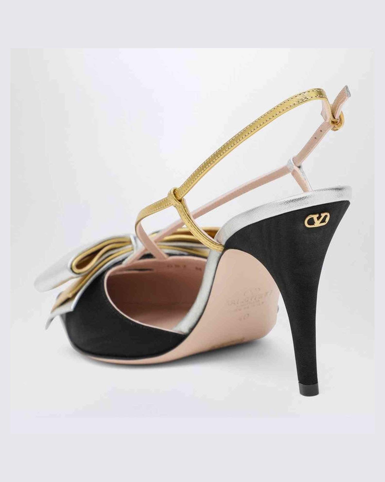 Valentino Black Garavani Slingback Bowow Pumps with Bow Glam Steals