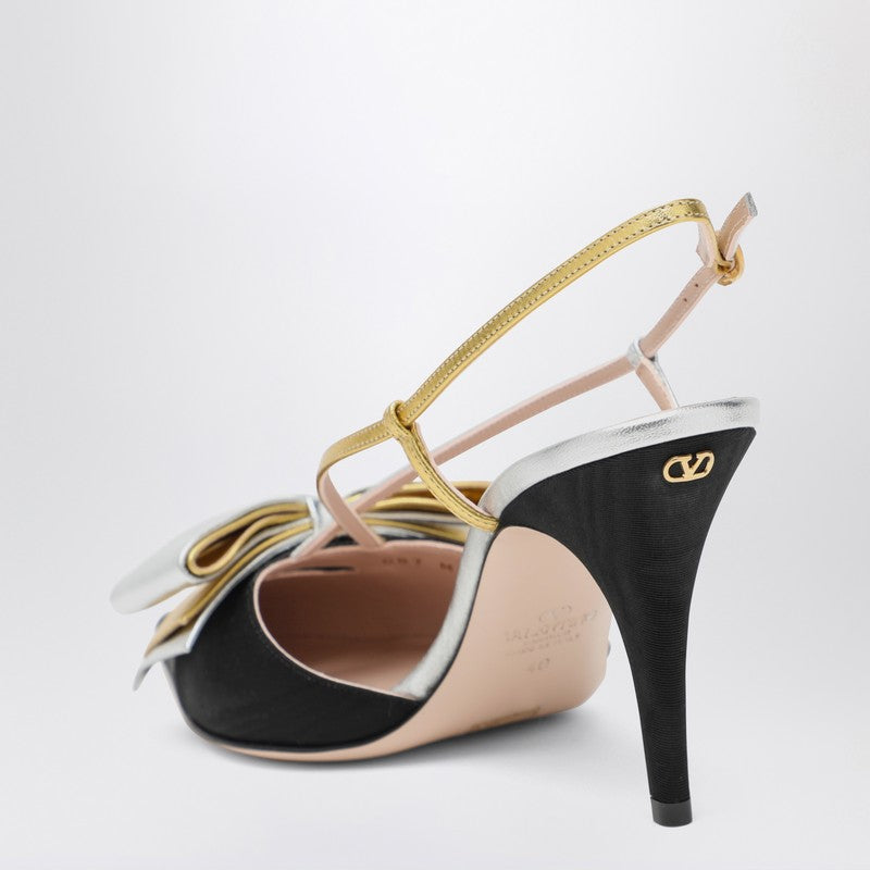 Valentino Black Garavani Slingback Bowow Pumps with Bow Glam Steals