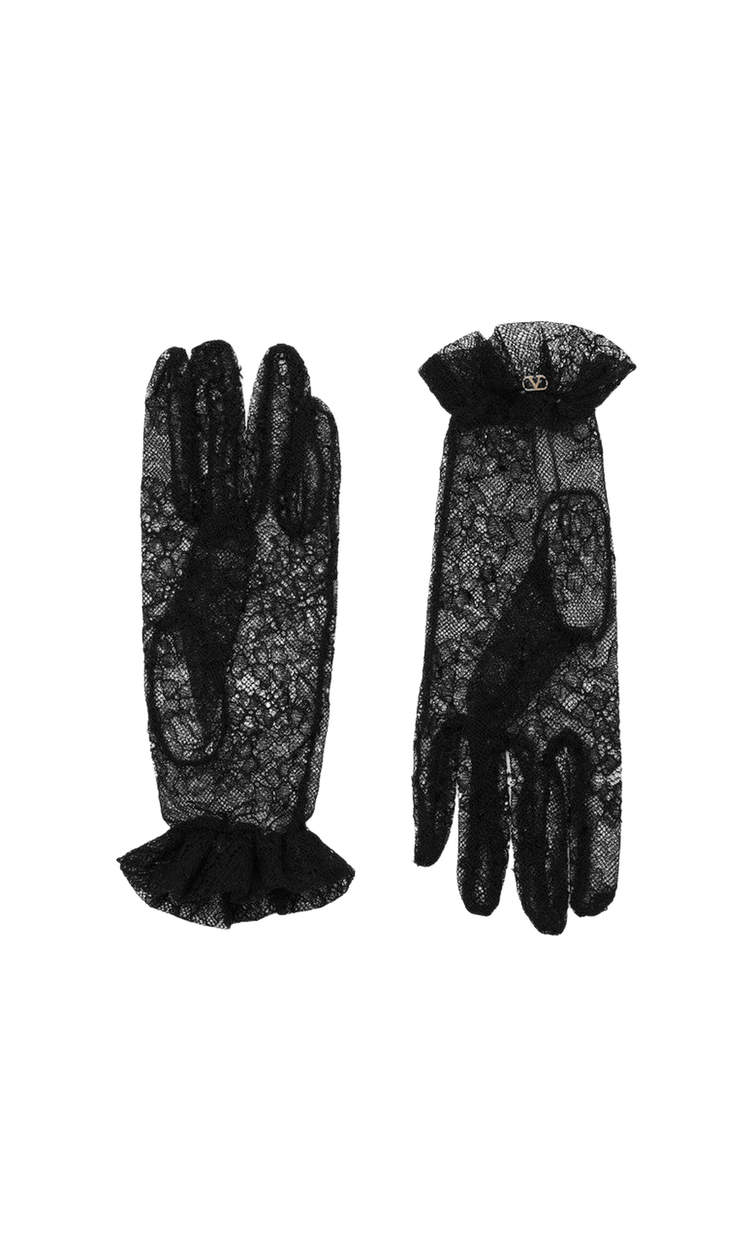 Valentino Black Lace Garavani Vlogo Signature Gloves Glam Steals