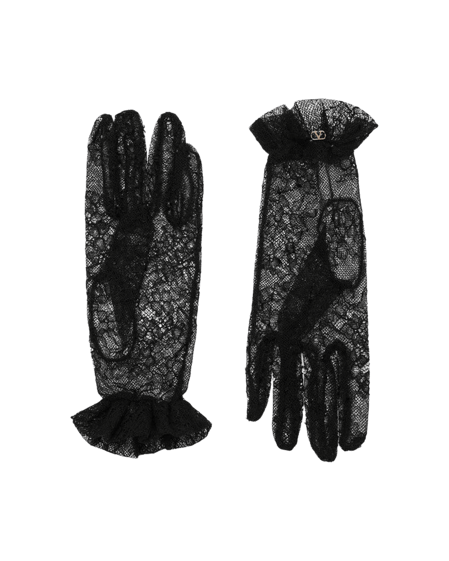 Valentino Black Lace Garavani Vlogo Signature Gloves Glam Steals