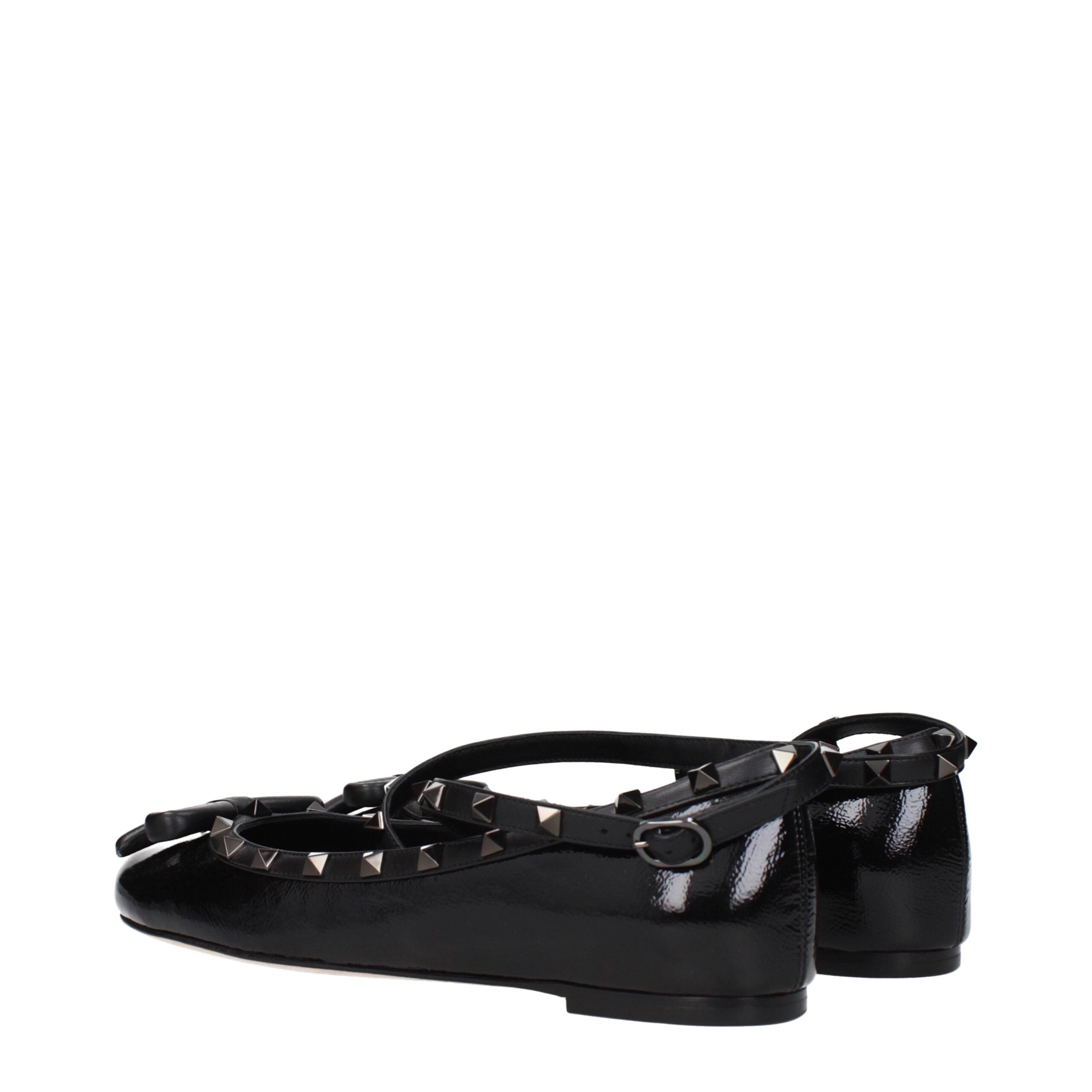 Valentino Black Leather Garavani Ballet Flats Glam Steals