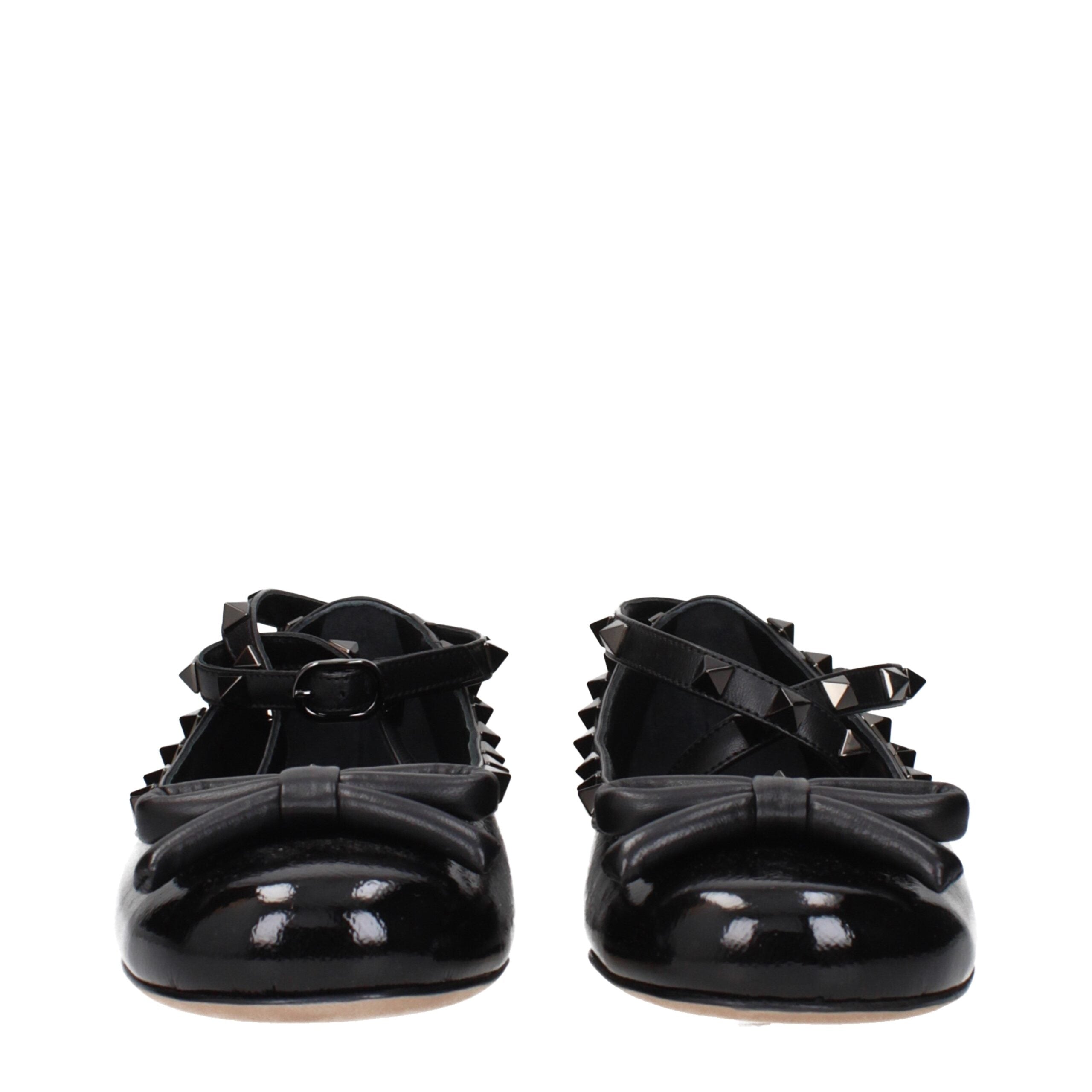 Valentino Black Leather Garavani Ballet Flats Glam Steals