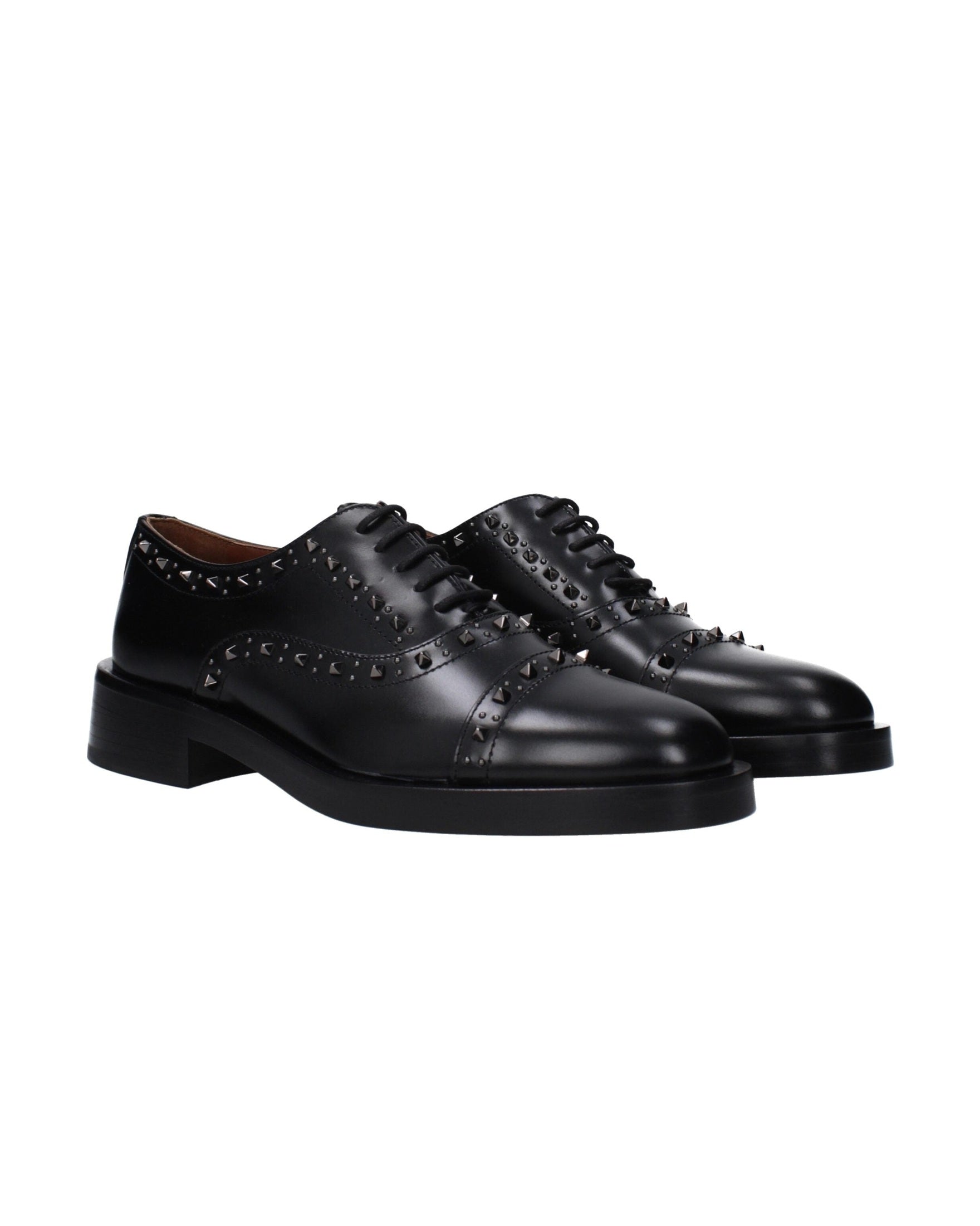 Valentino Black Leather Garavani Oxfords and Derbies Glam Steals