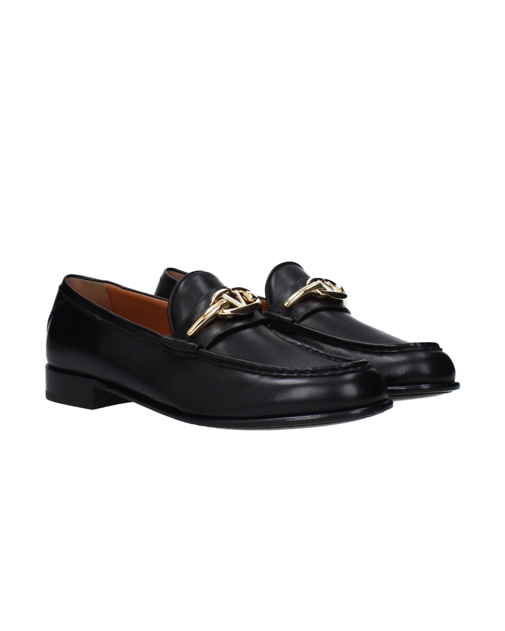 Valentino Black Leather Garavani Slip On Loafers Glam Steals