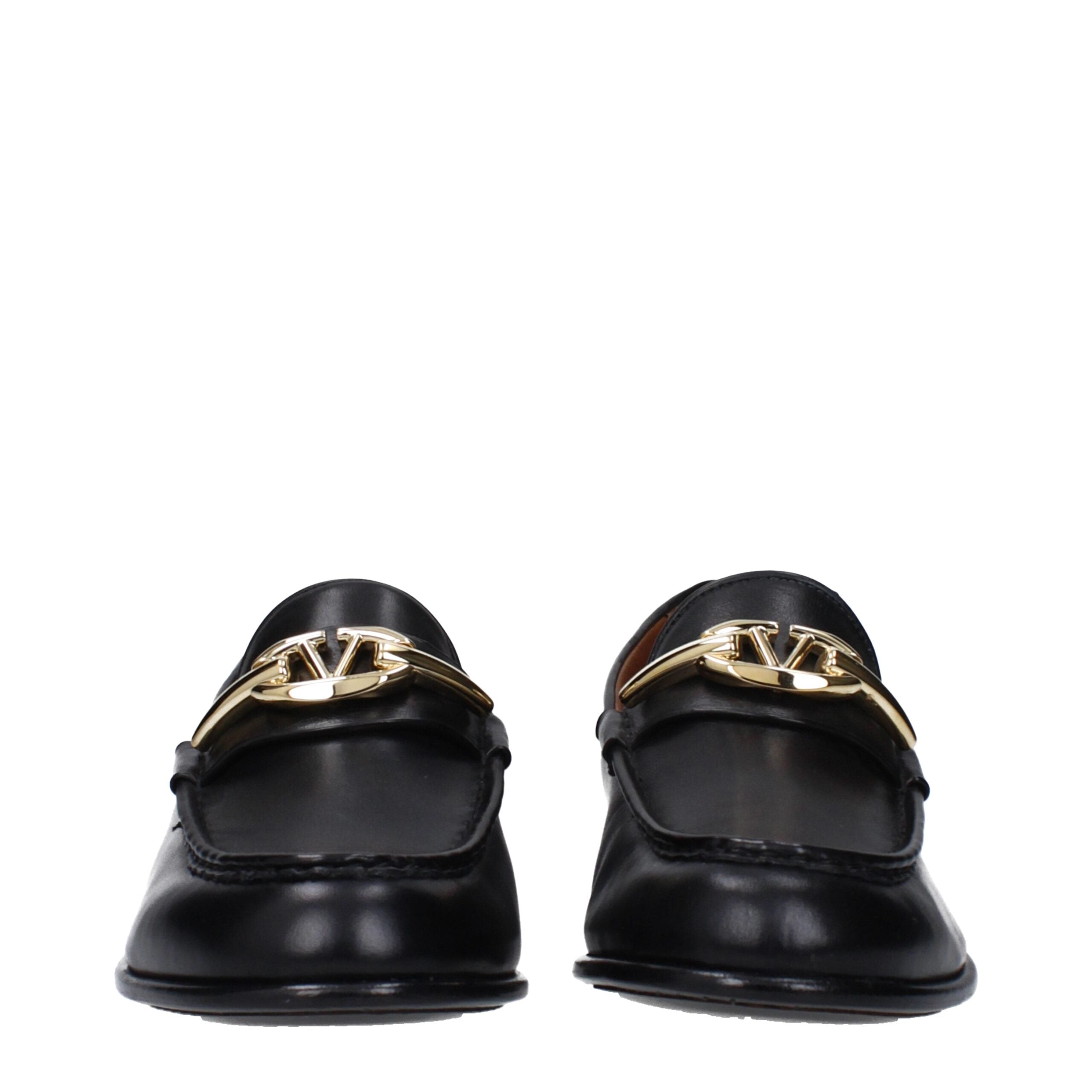 Valentino Black Leather Garavani Slip On Loafers Glam Steals