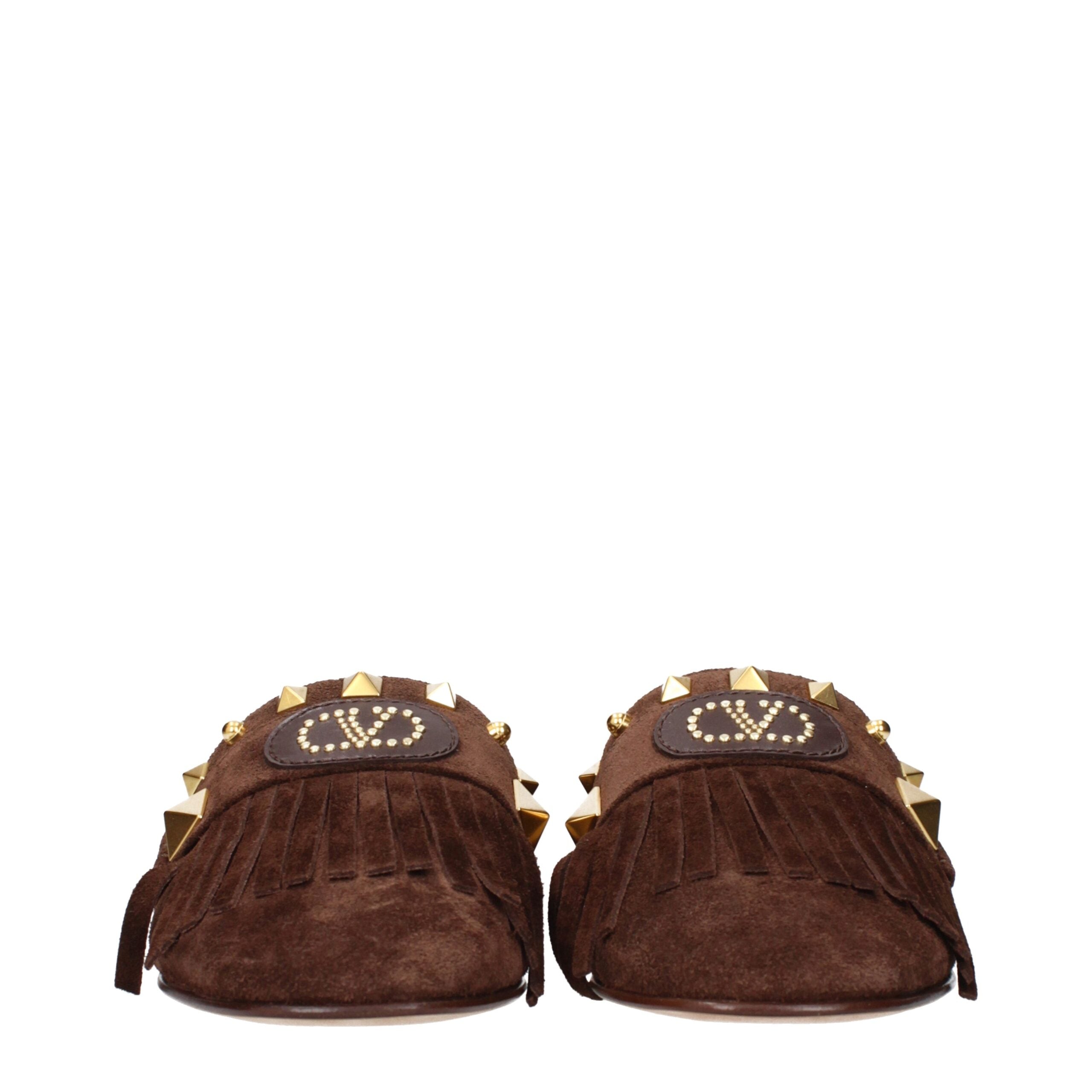 Valentino Brown Leather Garavani Slippers Sandals Glam Steals