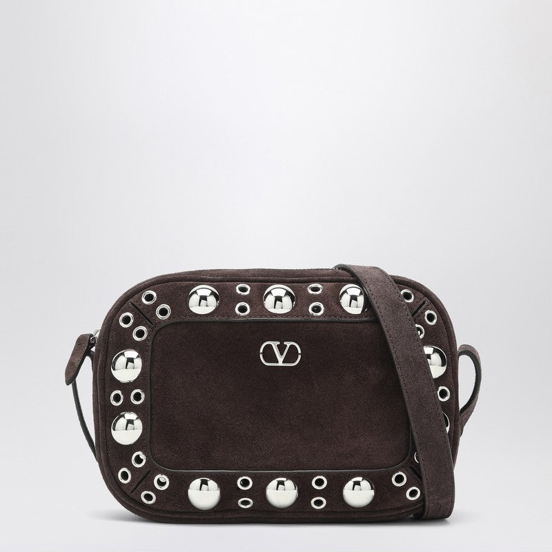 Valentino Brown Suede Garavani Nellcôte Bag in with Studs and Rivets Glam Steals