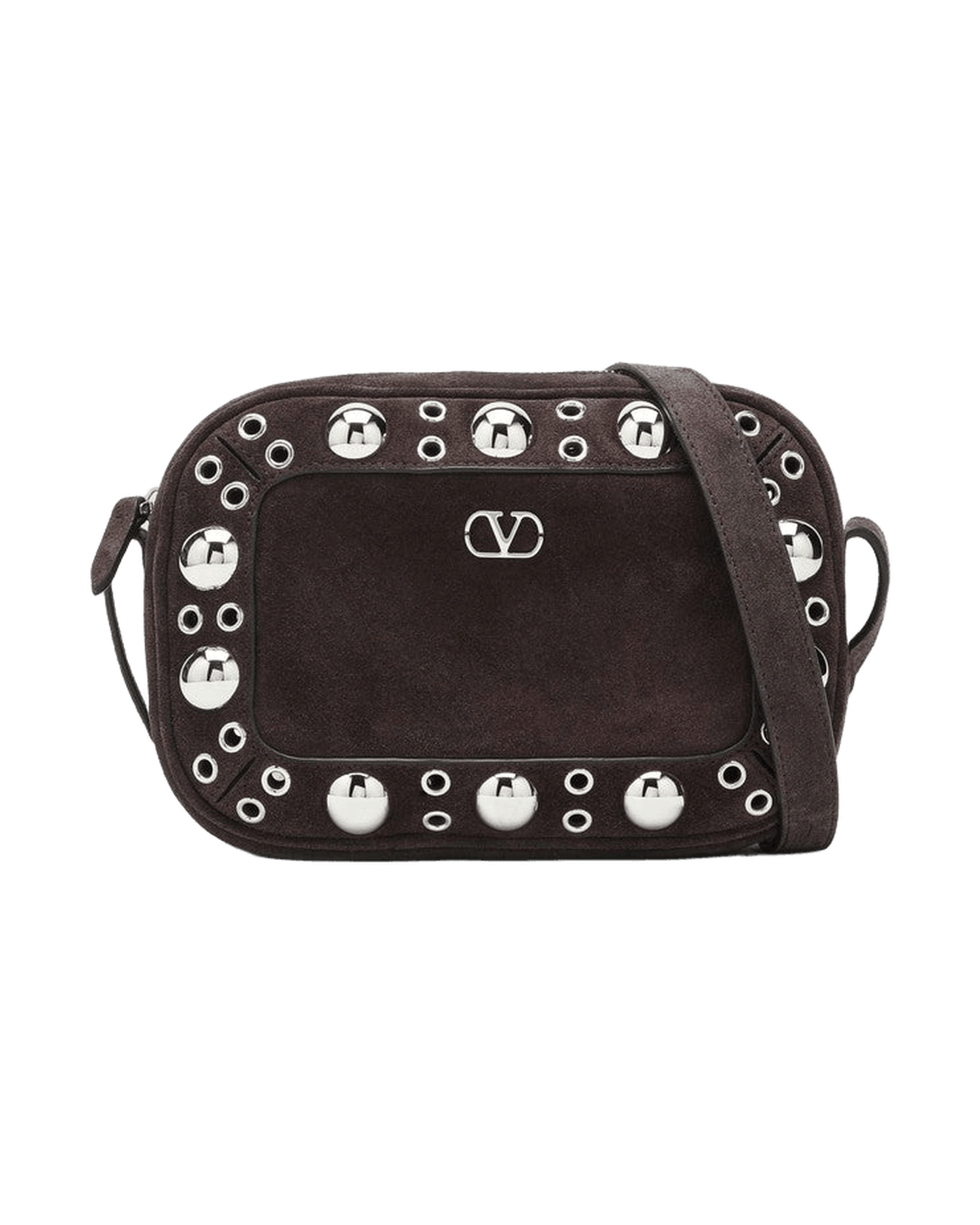Valentino Brown Suede Garavani NellcôTe Bag In With Studs And Rivets Glam Steals