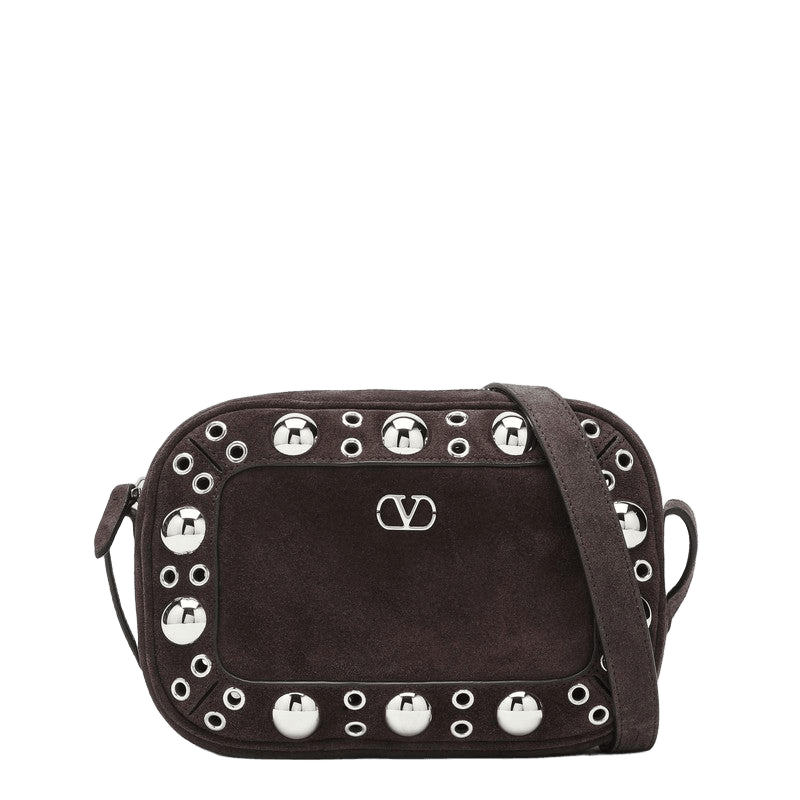 Valentino Brown Suede Garavani Nellcôte Bag in with Studs and Rivets Glam Steals