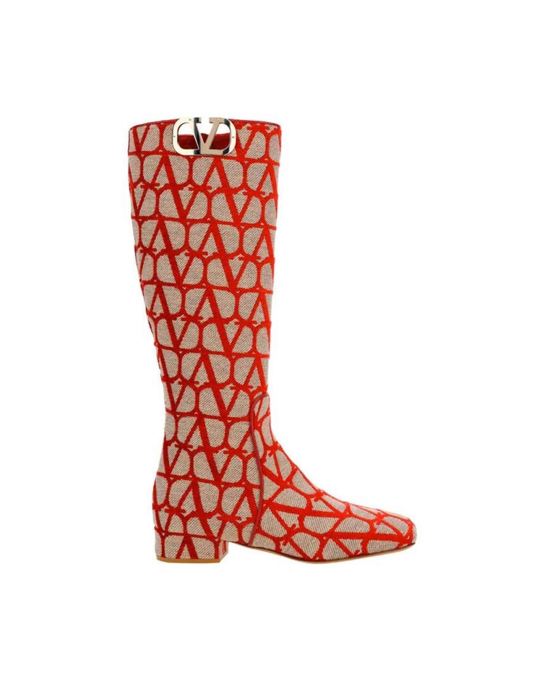 Valentino Canvas Garavani Logo Boots Glam Steals